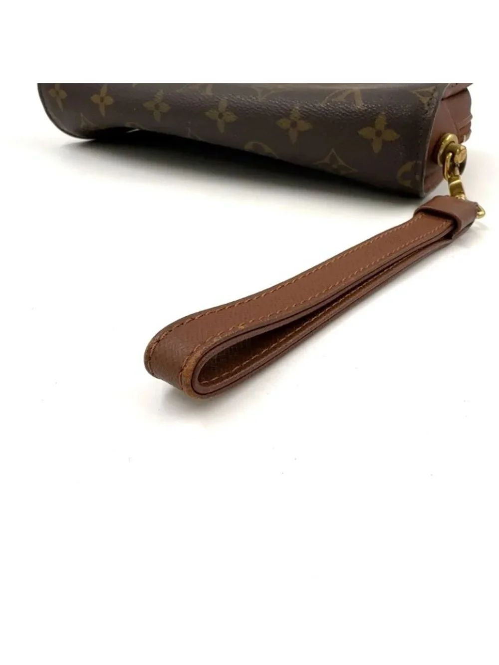 Louis Vuitton Orsay Monogram Leather Brown Light Clutch Gold